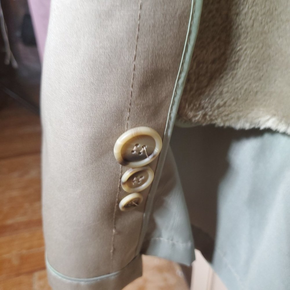 Vintage 80's Men's Beige Double Breasted Trench Coat - 46R - Misty Harbor - Like - Picture 9 of 14